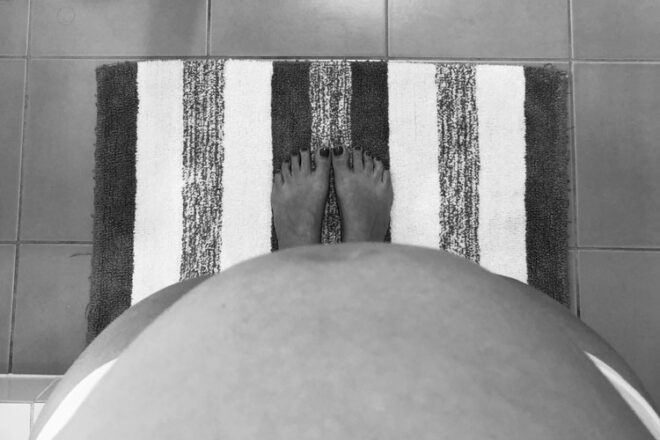 Jackie's pregnant belly at 26 weeks