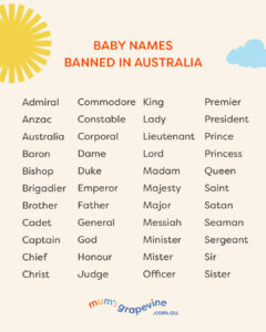 46 Banned Baby Names In Australia