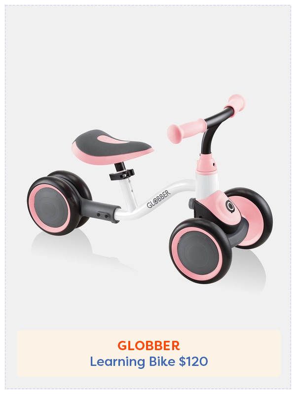 The Globber Learning Bike in pink and black
