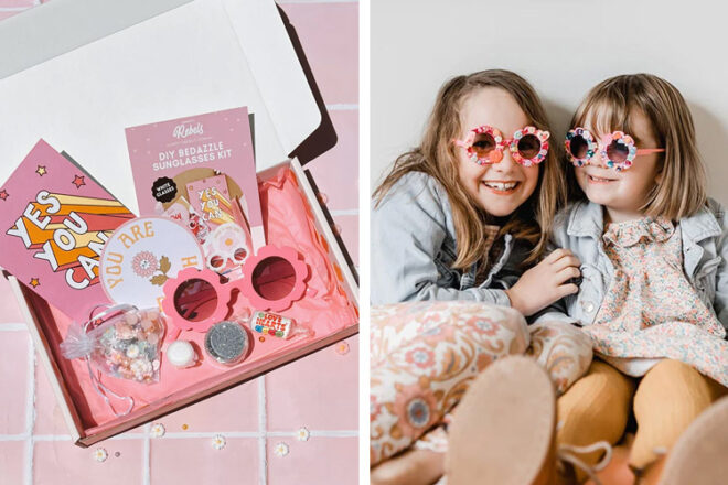 two girls wearing diy sunglasses from Confetti Rebels