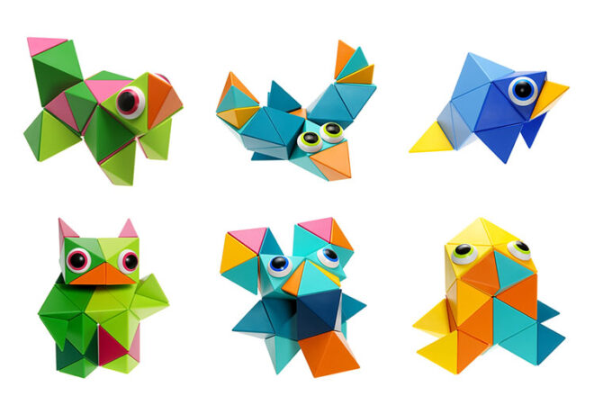 Six variations of the Trido Magnetic Block shapes and creations