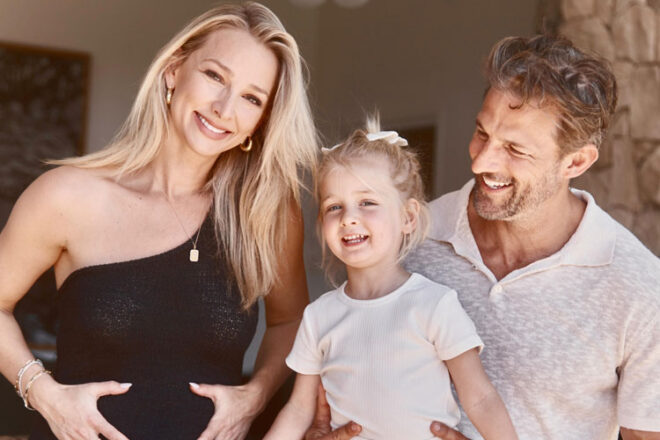 Bachelor couple Anna Heinrich and Tim Robards with their three year old daughter Elle