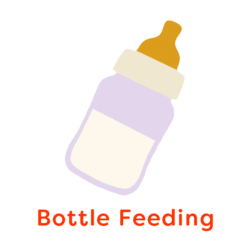 Illustration of baby bottle with the words 'Bottle Feeding'