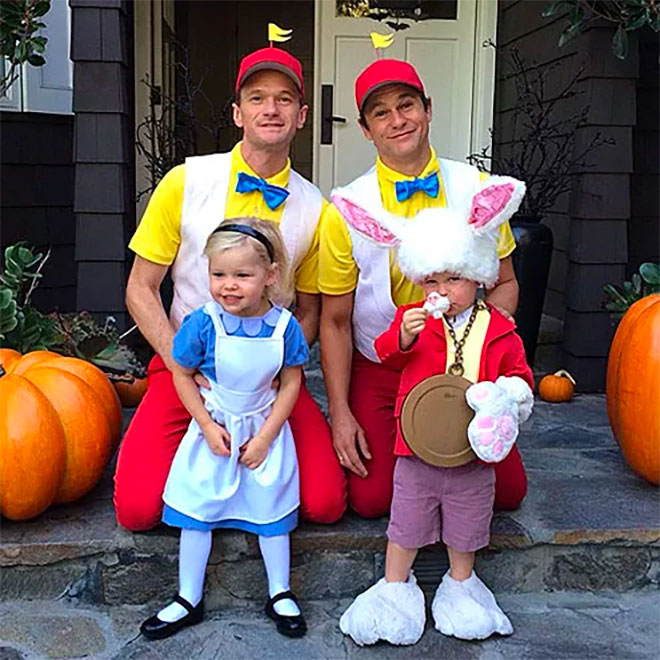 Actor Neil Patrick Harris and his family dress up for Halloween as Alice in Wonderland characters