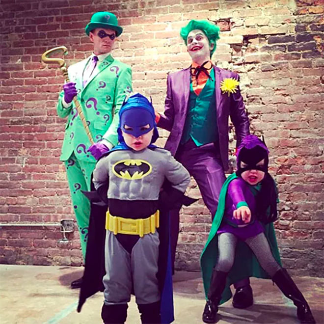 Actor Neil Patrick Harris and his family dress up for Halloween as Batman characters