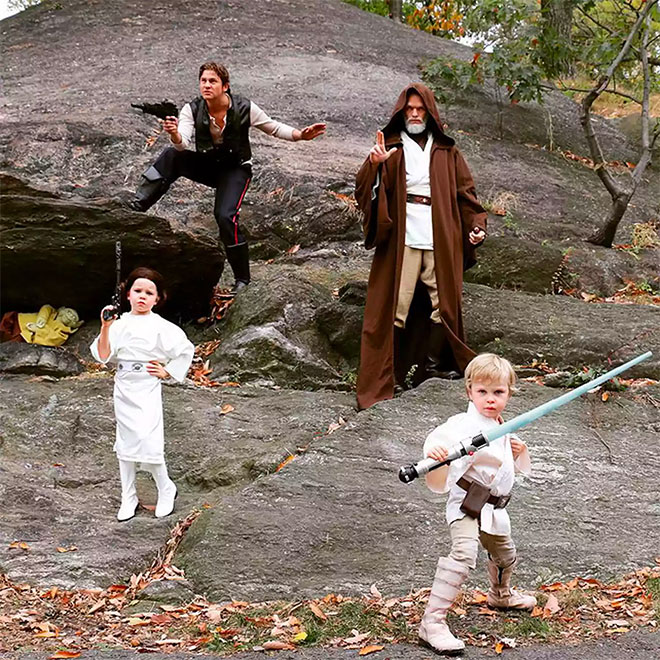 Actor Neil Patrick Harris and his family dress up for Halloween as Star Wars characters