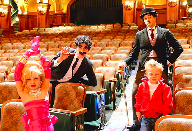 Actor Neil Patrick Harris and his family dress up for Halloween as Famous Hollywood Icons