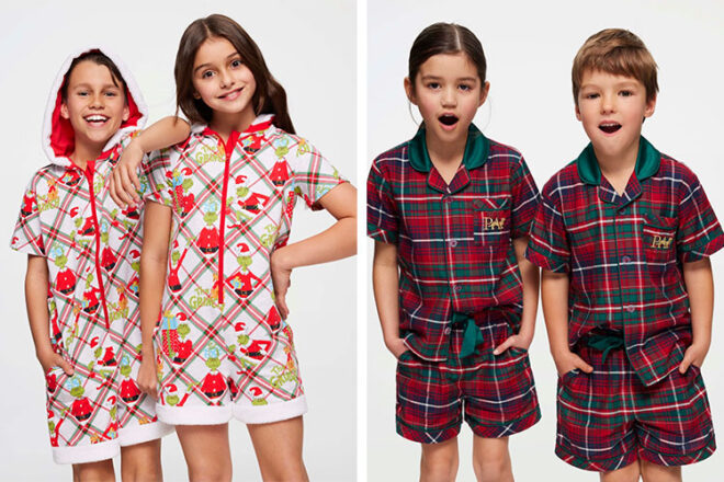 Children wearing different styles of the Peter Alexander Christmas Pjs
