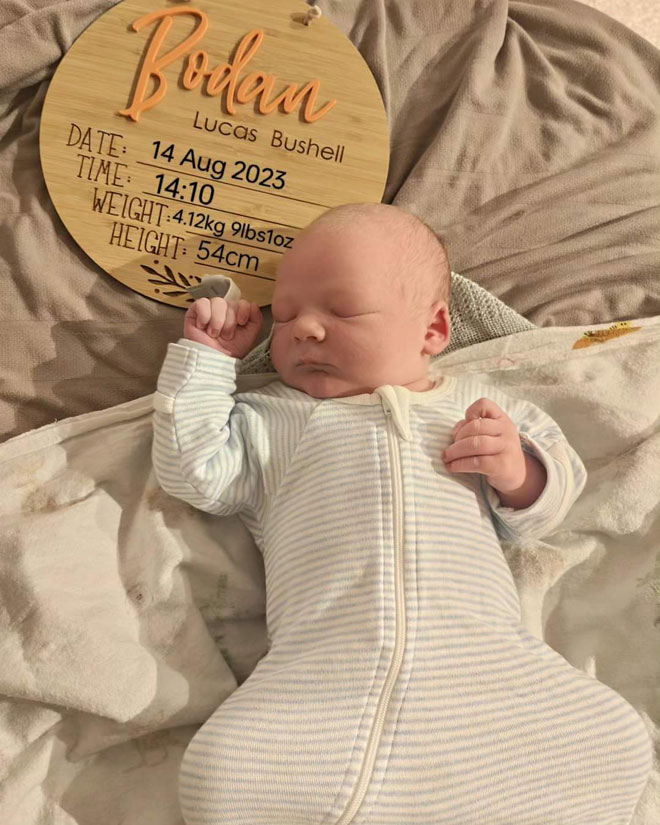 newborn Bodan's baby amnouncement