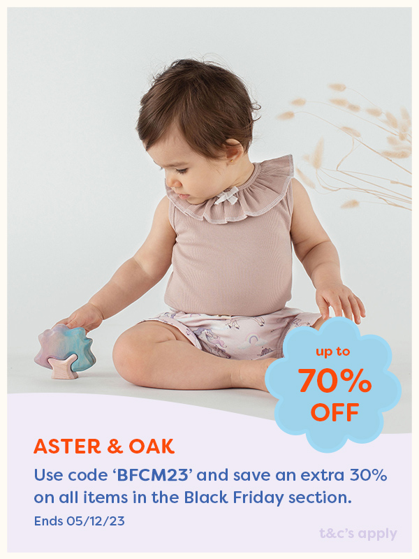 A baby wearing apparel from Aster & Oak