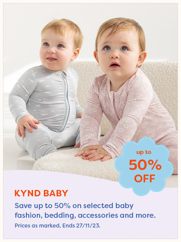 Two babies wearing KYND Baby rompers