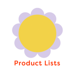 Illustration of yellow and purple flower with the words 'Product Lists'