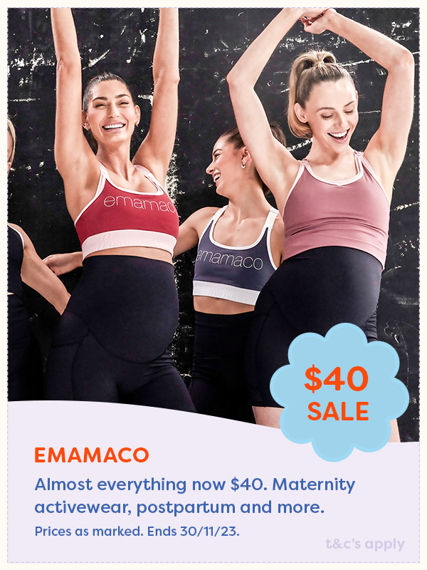 Pregnant women wearing emamaco activewear