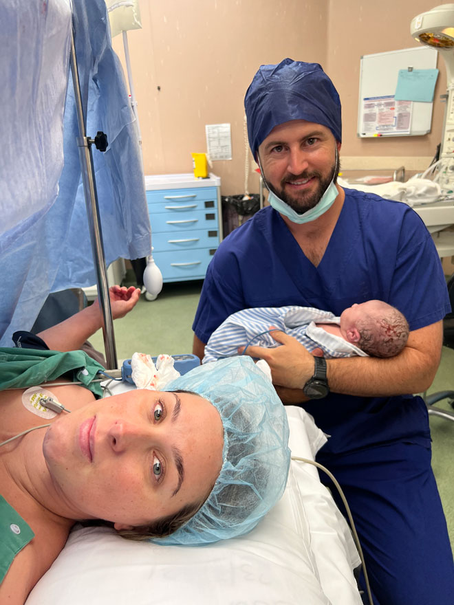 Imogen is born via C-section 