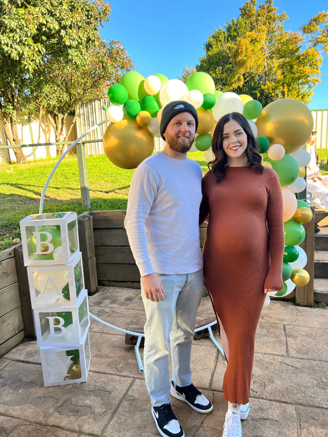 Brooke and her husband have a baby announcement party