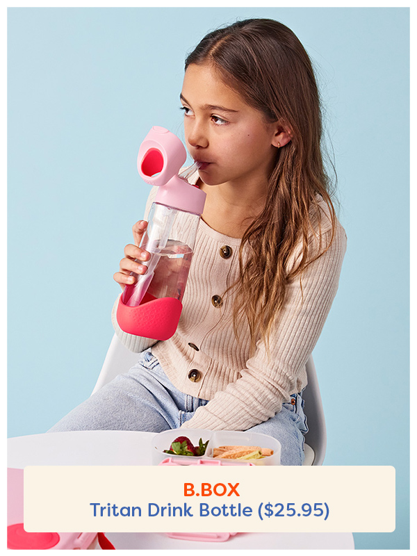 Young girl drinking from the b.box Tritan Drink Bottle