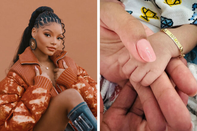 Halle Bailey and her newborn son Halo