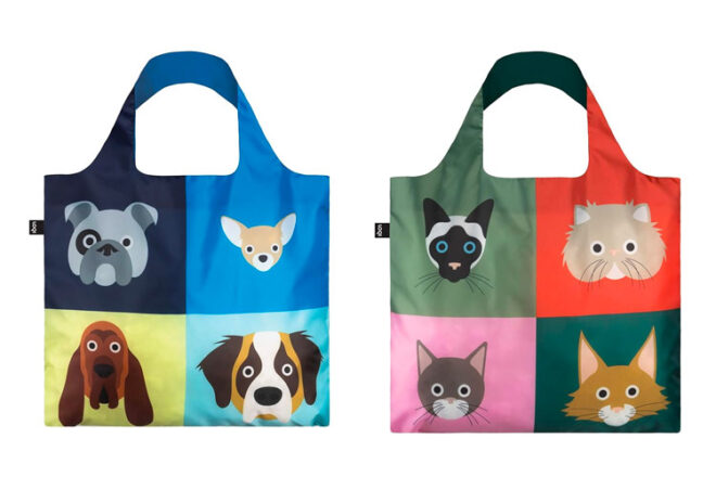 Two library tote bags by LOQI