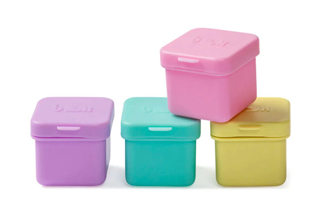 Munch Box food snack containers in pastels showing the size