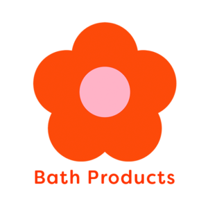 Illustration of Tangerine flower with the words 'Bath Products'