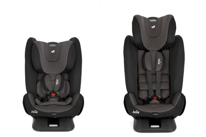 Two Centra car seats showing the two head rest heights in side view