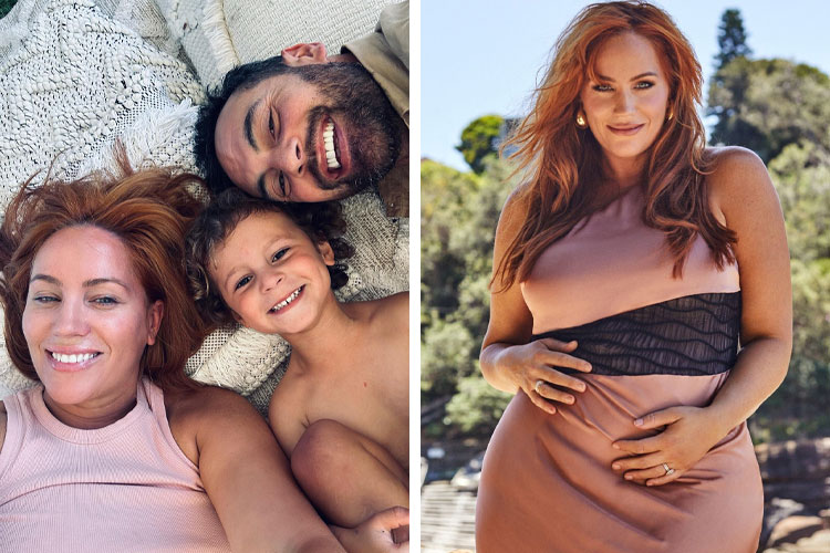 Married At First Sight couple Jules and Cam with their son Oliver, pregnant with their next baby