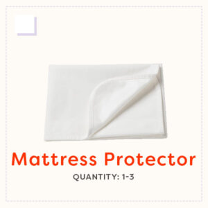 Folded white mattress protector