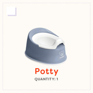 Grey potty with white insert