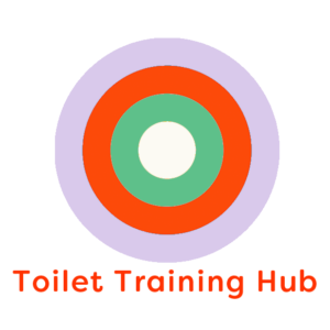 Illustration of bullseye with words 'Toilet training Hub'