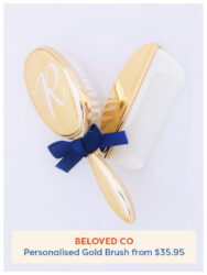 Beloved Co Gold Brush Comb Set Personalised
