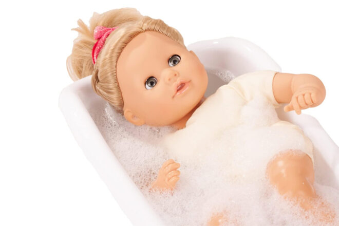 Gotz baby doll in water