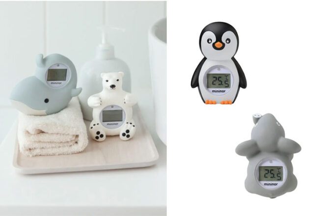 Four of the Mininor Bath Toy Thermometers