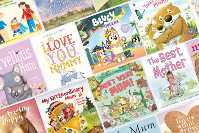 Rows showing different Mother's Day books for kids
