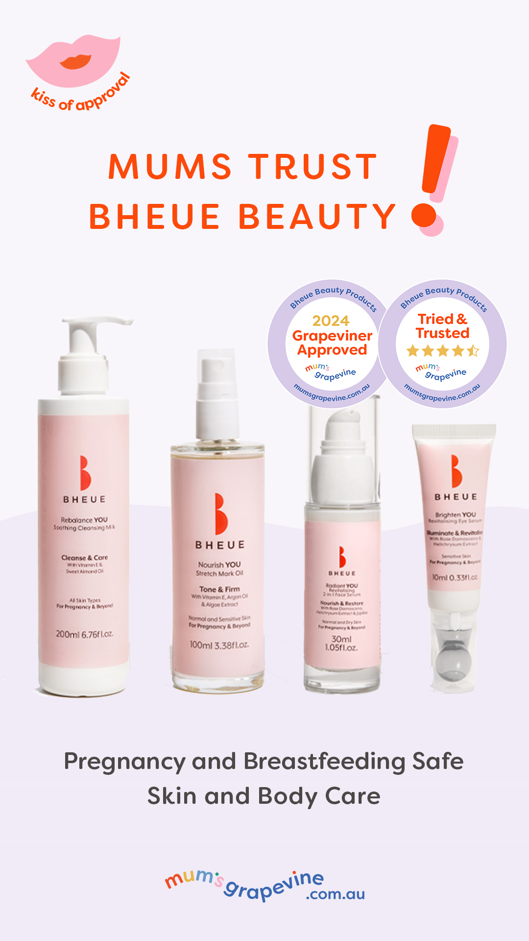 Bheue beauty products with Mum's Grapevine tried and trusted 5-star product review. 