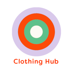 Illustration bulleyes with the words 'clothing hub'