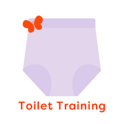 Illustration of childs training pants with words Toilet Training
