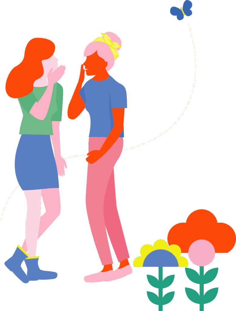 girl garden scene