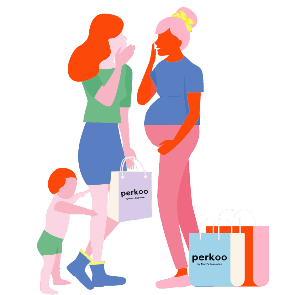 Perkoo girls and child with Perkoo shopping bags