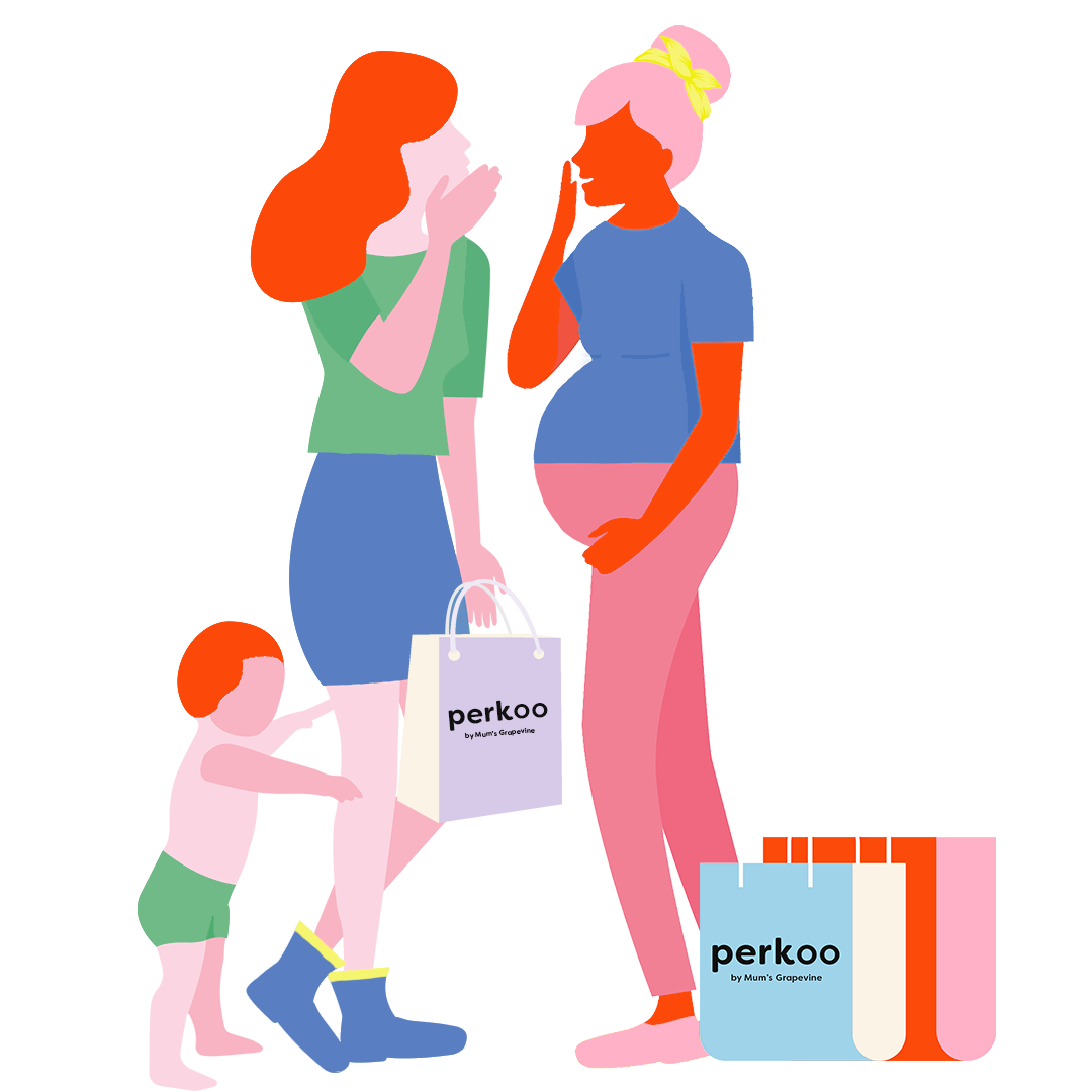 Perkoo girls and child with Perkoo shopping bags
