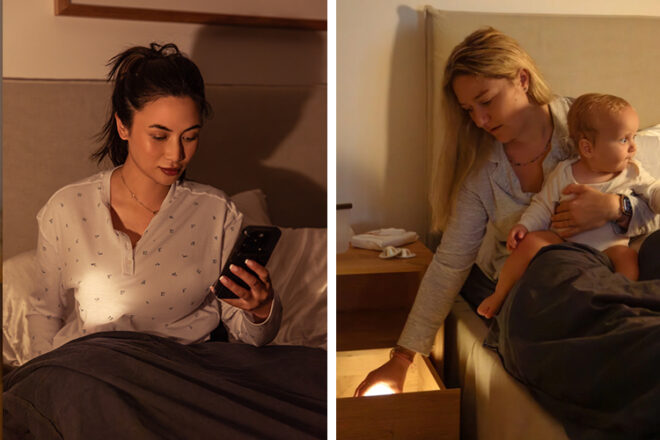 mum with baby and glowing bubka glow