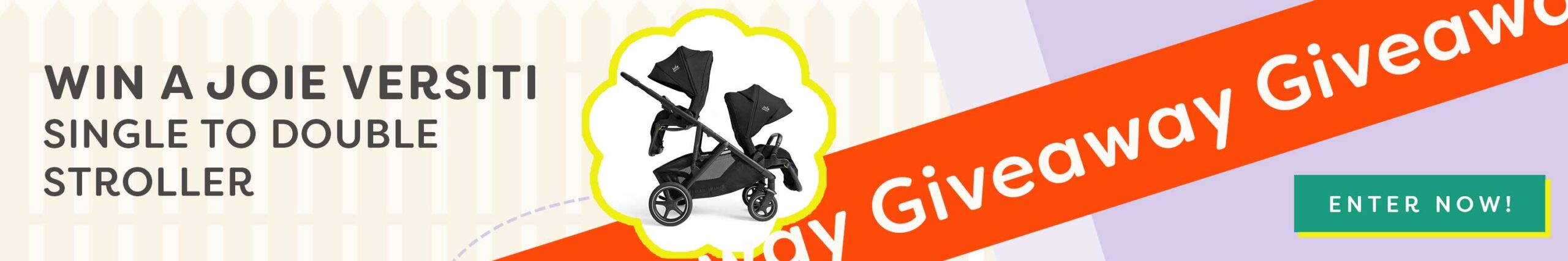 leader board pointing to Joie Versiti double pram giveaway