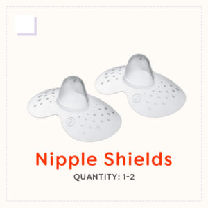 Two clear, flexible silicone nipple shields.