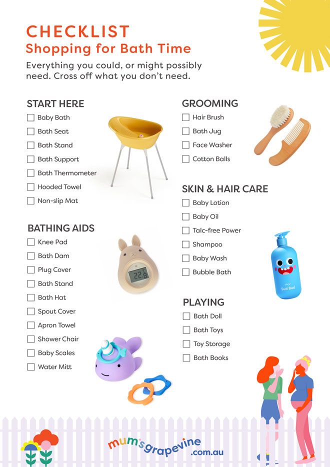 Reverse checklist for shopping at bath time