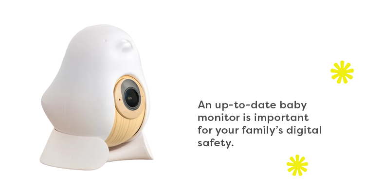 Baby monitor cord kept a safe distance from the cot