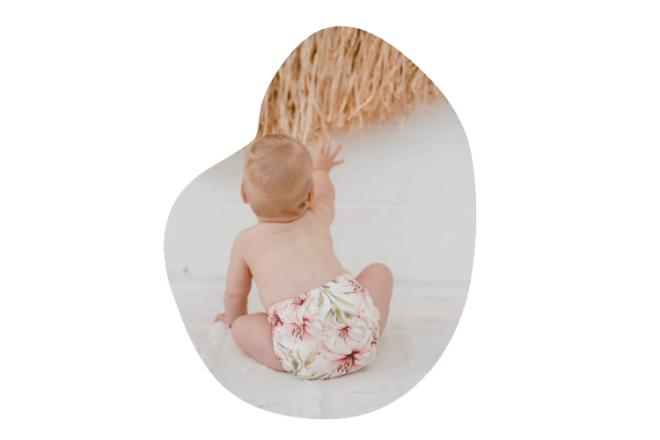 baby wearing cloth nappies