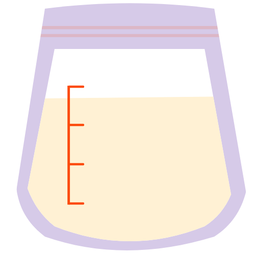 Illustration of breast milk storage bag