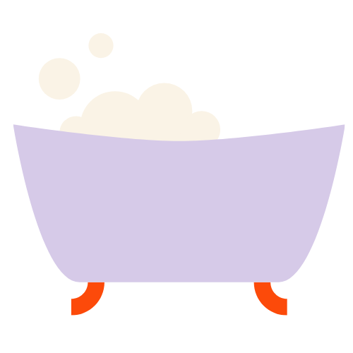 Illustration of baby bubble bath