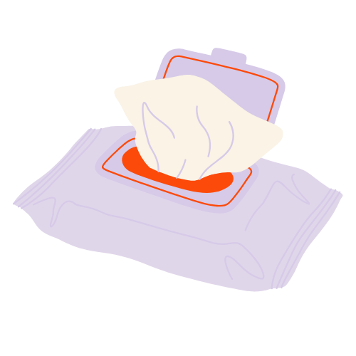 Illustration of baby wipes
