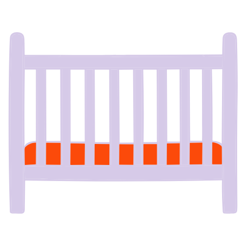 illustration of baby cot