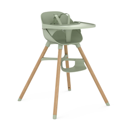 Hi-low high chair with reclining seat